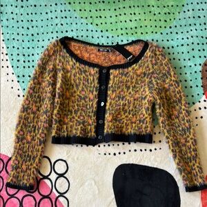 Nasty Gal Multicolor Leopard Print Cardigan